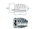 M6 x 15 x AD12mm Rampa Muffe Typ SKD330 Stahl verzinkt (1...