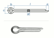 Ø 3,2-4,0-5,0-6,3 Kleinmengen Splint DIN 94 Stahl galv verzinkt 