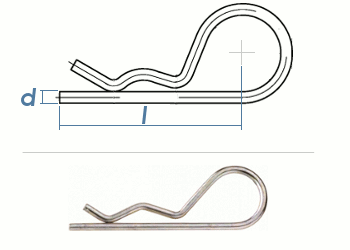 5mm Federstecker Stahl verzinkt  (10 Stk.)