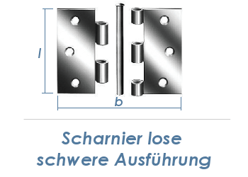 75 x 75mm schweres Scharnier lose verzinkt  (1 Stk.)
