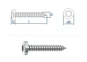 6,3 x 50mm Blechschrauben Linsenkopf TX verzinkt...