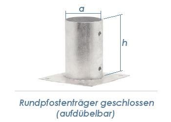 81mm Rundpfostenträger geschlossen aufdübelbar (1 Stk.)