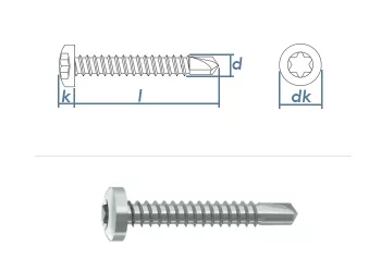 3,5 x 13mm Bohrschrauben Linsenkopf TX DIN7504 Stahl verzinkt (100 Stk.)