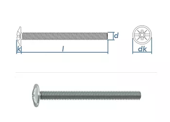 M4 x 50mm Möbelgriffschrauben verzinkt (10 Stk.)
