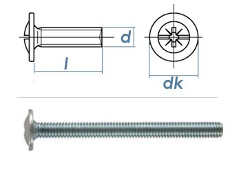 M4 x 55mm Möbelgriffschrauben verzinkt (10 Stk.)