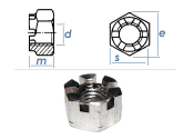 M5 Kronenmuttern DIN935 Edelstahl A2 (1 Stk.)
