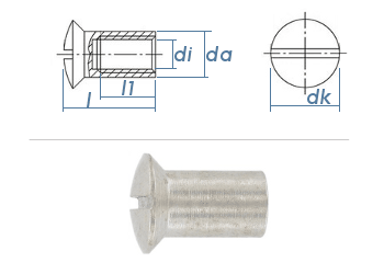 M5 x 15mm Hülsenmutter mit Linsensenkkopf Edelstahl A1 (1 Stk.)