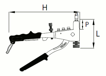 Blindnietzange QN 6K mit integrierter Feder - Nietmutternzange für Blindnietmuttern von M3-M6 und Blindnietschrauben von M4-M6, Stahl