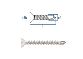 4,8 x 32mm Bohrschrauben Senkkopf TX DIN7504 Edelstahl A2  (10 Stk.)