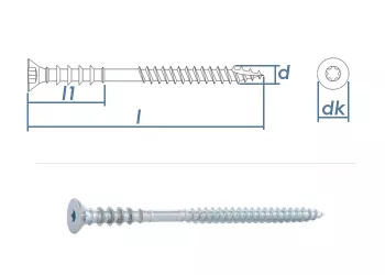 6 x 110mm Justierschraube TX25 Stahl verzinkt (10 Stk.)