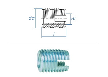 M5 x 10mm Ensat Typ S-302 Gewindeeinsatz Stahl gelb chromatiert (1 Stk.)