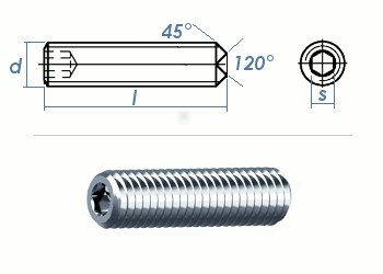 M4 x 8mm Gewindestift Ringschneide DIN916 Edelstahl A2 (100 Stk.)