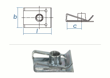 M5 x 20,4mm Schnappmutter Stahl verzinkt (1 Stk.)