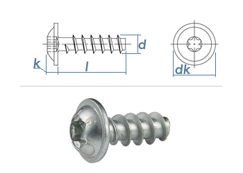 2,5 x 8mm Flachrundkopfschraube TX für Thermoplaste (10 Stk.)