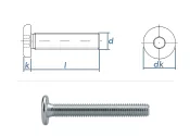 M6 x 35mm Zylinderkopfschrauben SW4 verzinkt (10 Stk.)
