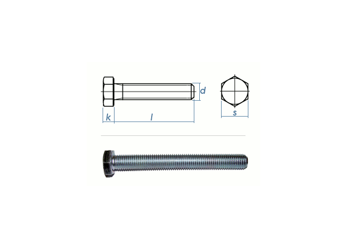 M7 Sechskantschrauben Außensechskant Schrauben Gewinde metrisch Stahl DIN 933 