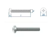 M5 x 16mm Linsenkopfschrauben PH DIN7985 Stahl verzinkt...
