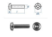 M6 x 12mm Linsenkopfschrauben TX DIN7985 Edelstahl A2...