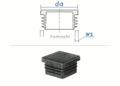 60 x 60mm / WS:1,5-4mm Lamellenstopfen quadratisch PE...