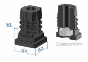 20 x 20mm / M8 / WS:1,5-2mm Gewindestopfen mit...