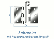 75 x 75mm Scharnier lose mit Ringstift verzinkt  (1 Stk.)