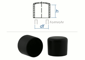 10mm Kappen für Rundrohre PVC schwarz (10 Stk.)