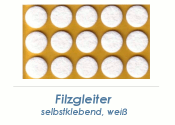 16mm Filzgleiter weiss selbstklebend  (1 Karte zu 50 Stk.)