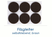 16mm Filzgleiter braun selbstklebend  (1 Karte zu 50 Stk.)