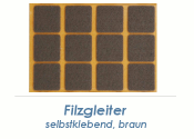 25 x 25mm Filzgleiter braun selbstklebend  (1 Karte zu 32...