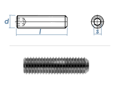 M3 x 25mm Gewindestift Kegelkuppe DIN913 Edelstahl A2 (10...