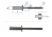 4,8 x 10mm Dicht-Becherblindniete  Edelstahl A2/C1...