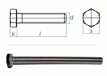 DIN 933 Sechskantschrauben Außensechskant Edelstahl A2-70 M5 von 10 bis 40 mm 
