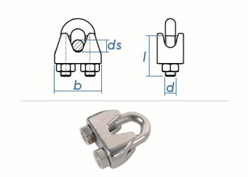 Kreuzklemmen offen Edelstahl V4A A4 D= 3 mm A4 - Drahtseilklemmen Sei, 5,13  €