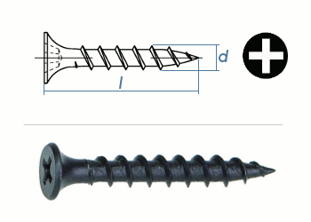 3,9 x 55mm Schnellbauschrauben Grobgewinde Stahl phosphatiert (100 Stk.)