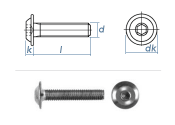 M4 x 10mm Linsenflachkopfschraube m. Flansch ISK...