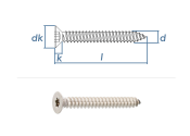 4,8 x 22mm Blechschrauben Senkkopf TX Edelstahl A2...