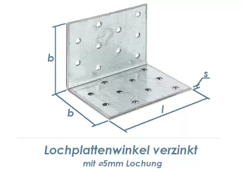 60 x 60 x 60mm Lochplattenwinkel verzinkt (1 Stk.)