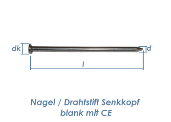 5 x 140mm Drahtstifte Senkkopf EN10230 blank (5kg Paket)