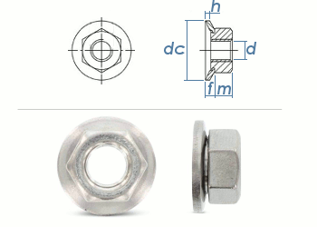 M5 Sechskant-Kombimutter mit beweglicher Scheibe Edelstahl A2 (1 Stk.)