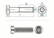 M3 x 16mm Zylinderschraube DIN7984 Edelstahl A2  (10 Stk.)