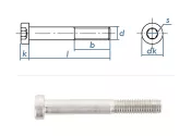 M8 x 25mm Zylinderschraube DIN7984 Edelstahl A2  (10 Stk.)