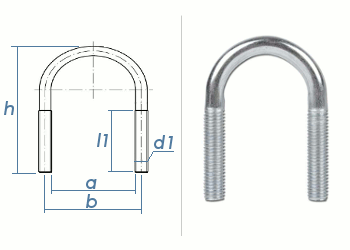 2 Stahl verzinkt mm Rundstahlbügel für Rohrdurchmesser 57-60,3