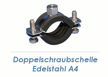37-44mm (1 1/4") Schraubrohrschellen M8/M10 Edelstahl A4 (1 Stk.)