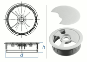 80mm Kabeldurchführung RAL9010 reinweiß (1 Stk.)