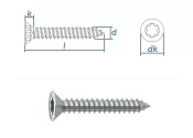 3,5 x 32mm Blechschrauben Senkkopf TX verzinkt  DIN7982-C...