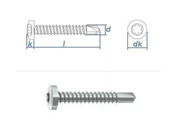 5,5 x 32mm Bohrschrauben Linsenkopf TX DIN7504 Stahl verzinkt (10 Stk.)