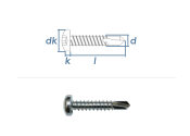 5,5 x 32mm Bohrschrauben Linsenkopf TX DIN7504 Stahl...