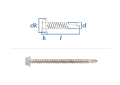 5,5 x 60mm Bohrschrauben Sechskantkopf DIN7504 Edelstahl...